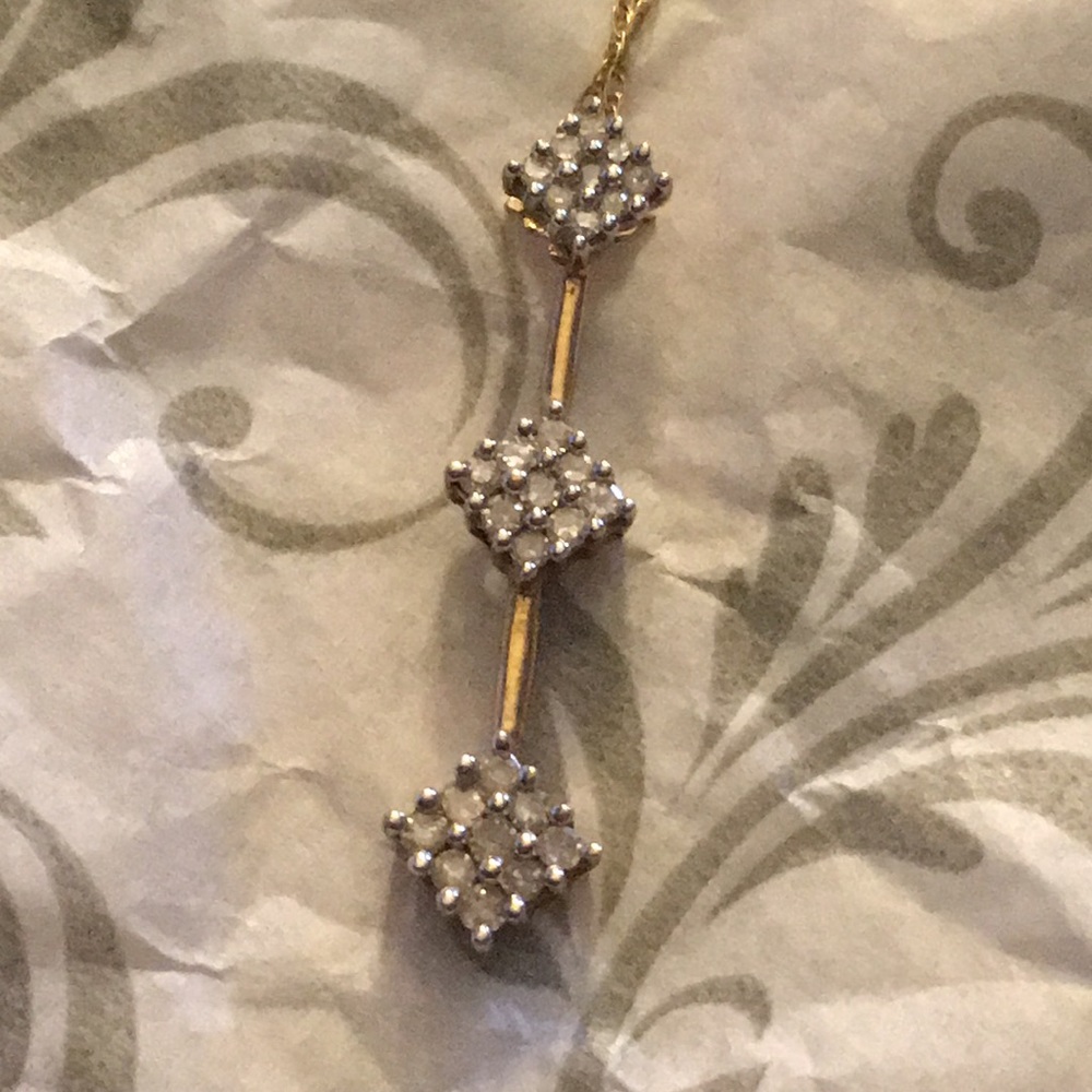 10 kt gold/ Diamond Necklace & Earring Set